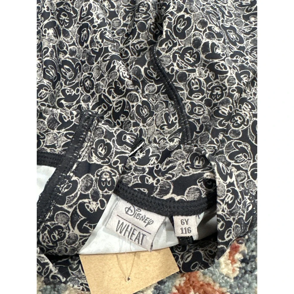 Disney Wheat Swimsuit Kids Size 6 Navy Mickey‎ Mouse Rash Guard NWT